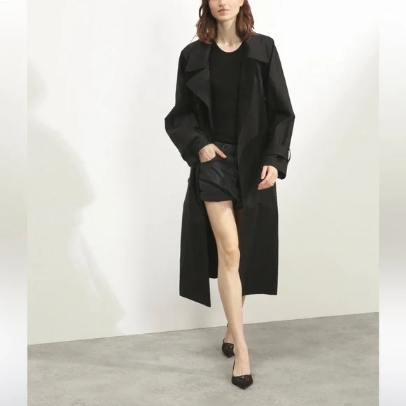 RAEY - BLACK TRENCH COAT - SIZE 4 US
